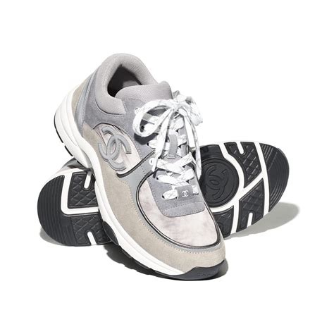 chanel sneaker calfskin|gray Chanel sneakers.